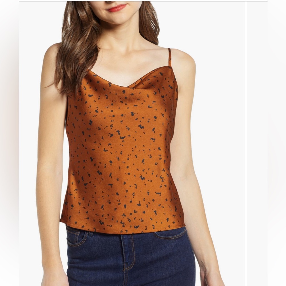 JOA Silk Cowl Neck Camisole